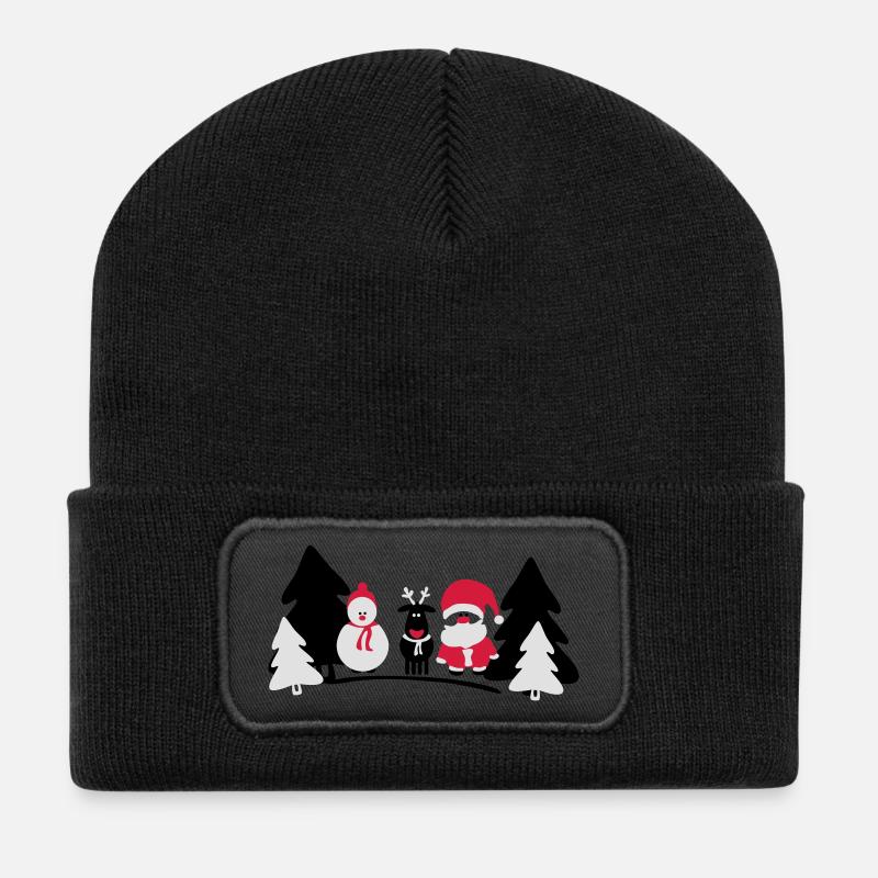 Weihnachts Crew 2 - Recycelte Patch Beanie - Schwarz
