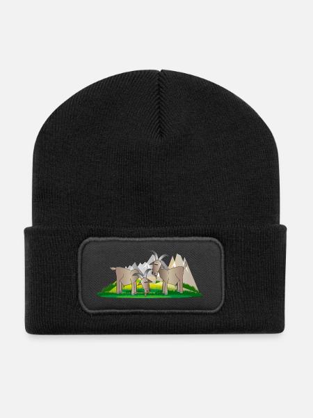 mountain goats - Recycled Patch Beanie - black