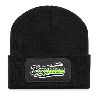 Bremen - Recycelte Patch Beanie - Schwarz - Vorne