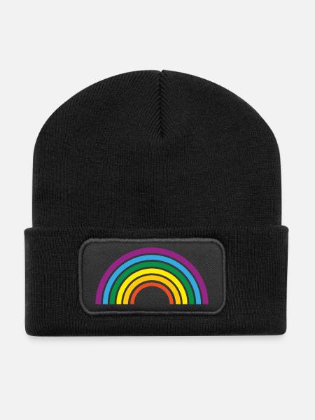 rainbow - Recycled Patch Beanie - black