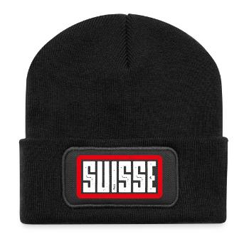 Suisse - Schweiz - Swiss - Svizzera - Switzerland - Beanie recyclé à patch - noir - Devant