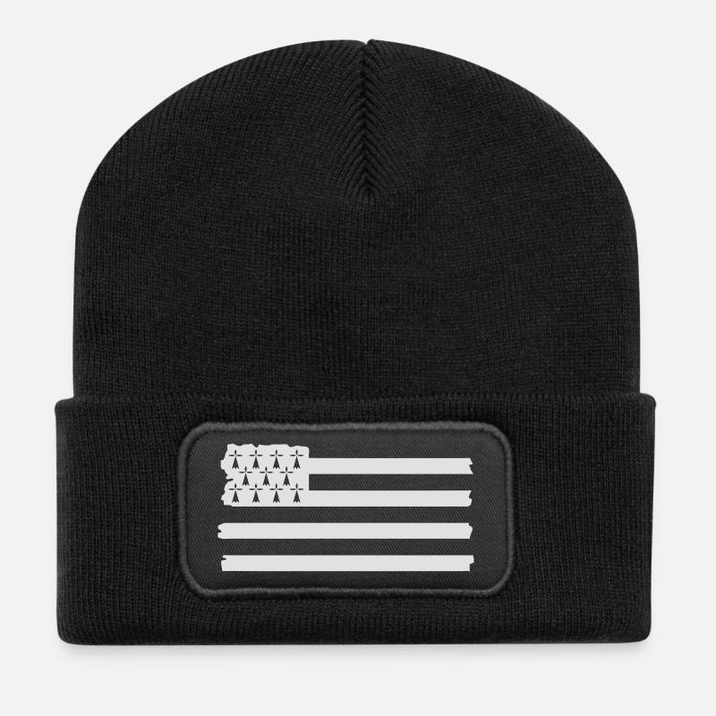 breirzh bretagne 15 - Beanie recyclé à patch - noir