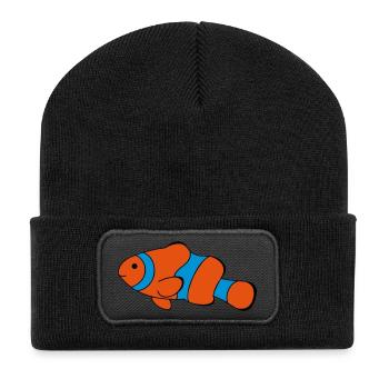Clown Fish Drawing - Recycled Patch Beanie - black - Front