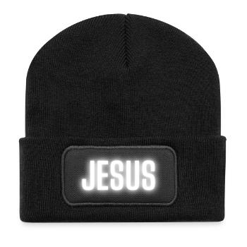 Jesus Christ believe God gift t shirt - Recycled Patch Beanie - black - Front