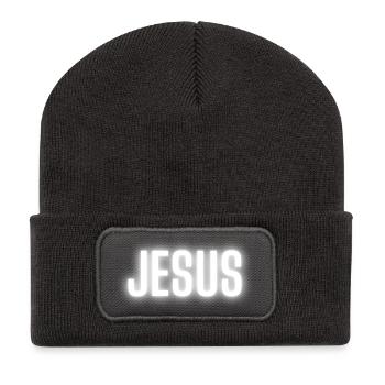 T-shirt cadeau Jésus-Christ croire Dieu - Beanie recyclé à patch - charbon - Devant