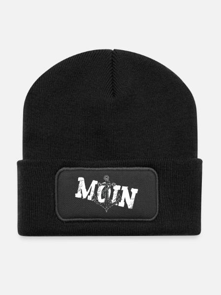 MOIN Anker für den Captain der Meere - Recycelte Patch Beanie - Schwarz
