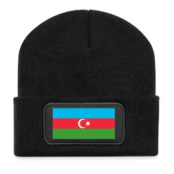 Autocollant drapeau de l'Azerbaïdjan Aufkleber Azerbaïdjan - Beanie recyclé à patch - noir - Devant