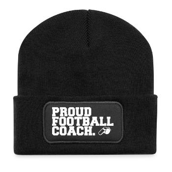 Stolzer Football Coach - Recycelte Patch Beanie - Schwarz - Vorne