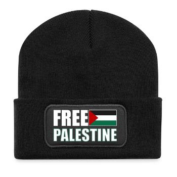 Free Palestine - Recycelte Patch Beanie - Schwarz - Vorne