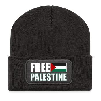 Free Palestine - Recycelte Patch Beanie - Dunkelgrau - Vorne