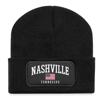 Nashville Vintage Bow USA Flag - Recycled Patch Beanie - black - Front