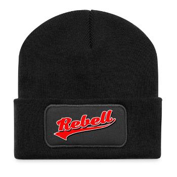 rebel dieb rowdy rebell bandit hustler gang crime - Recycled Patch Beanie - black - Front