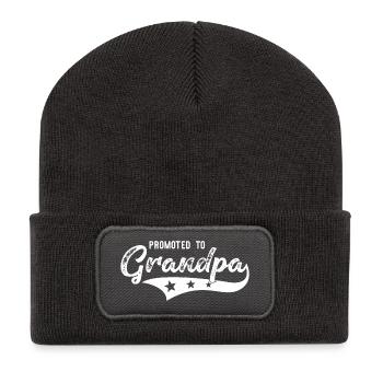 Befördert zum Opa Werdender Großvater - Recycelte Patch Beanie - Dunkelgrau - Vorne