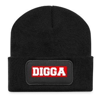 Digga - Recycelte Patch Beanie - Schwarz - Vorne