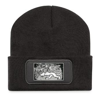Ein Greif in grau - Recycelte Patch Beanie - Dunkelgrau - Vorne