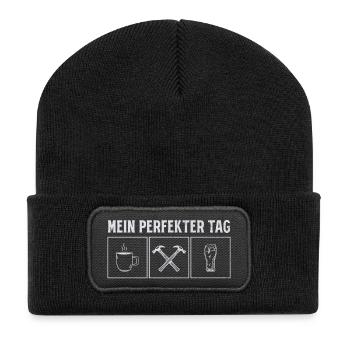 Krasser Dachdecker – Stolz & Leidenschaft - Recycelte Patch Beanie - Schwarz - Vorne