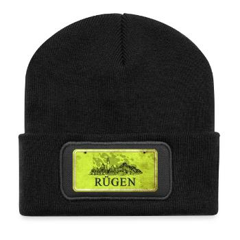 Enseigne vintage Rügen - Beanie recyclé à patch - noir - Devant
