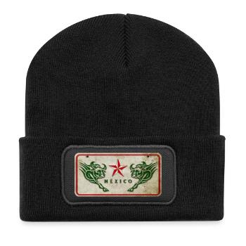Mexico Bull Shield - Recycled Patch Beanie - black - Front