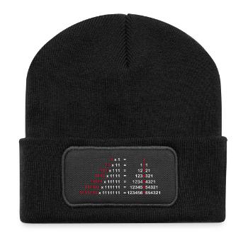 PAY PALINDROME 1x1 HIGH TWO GIFT 1^2 - Recycled Patch Beanie - black - Front