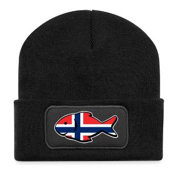 Norway Fishing Fish Angler Fishing - Recycled Patch Beanie - black - Front
