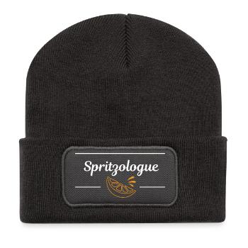 Spritzologue - Beanie recyclé à patch - charbon - Devant