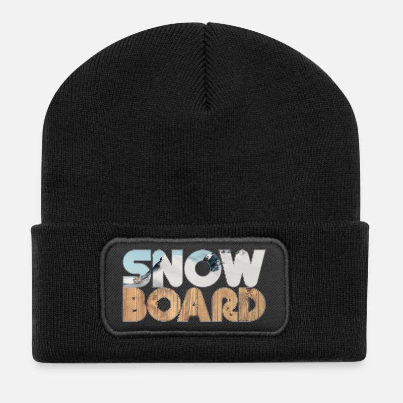 Snow and Board - Recycelte Patch Beanie - Schwarz