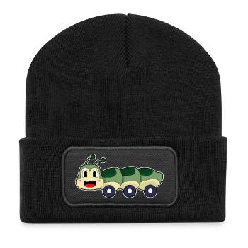 Raupe Auto - Recycelte Patch Beanie - Schwarz - Vorne