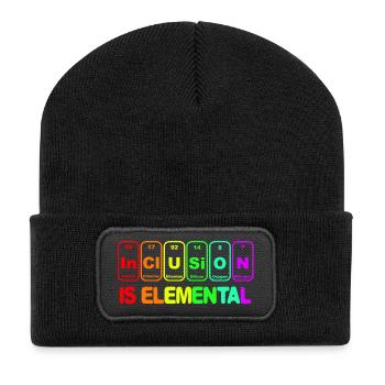 Inclusion is elementary # - Recycled Patch Beanie - black - Front