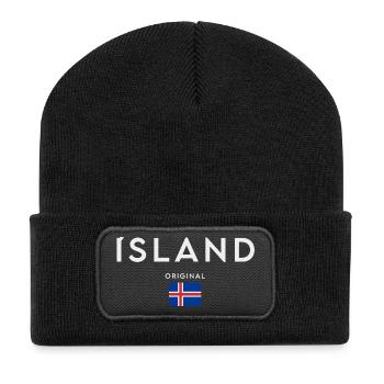 Drapeau de l’Islande, fierté islandaise - Beanie recyclé à patch - noir - Devant