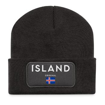 Drapeau de l’Islande, fierté islandaise - Beanie recyclé à patch - charbon - Devant
