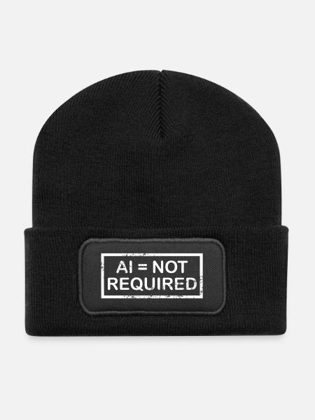 AI = not required (white) - Recycled Patch Beanie - black