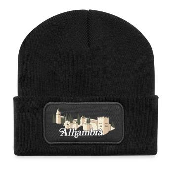 Alhambra (dark) - Recycled Patch Beanie - black - Front