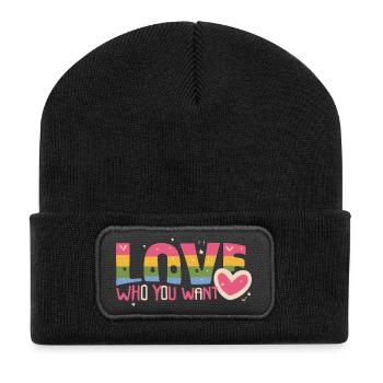 Aimez qui vous voulez - Beanie recyclé à patch - noir - Devant