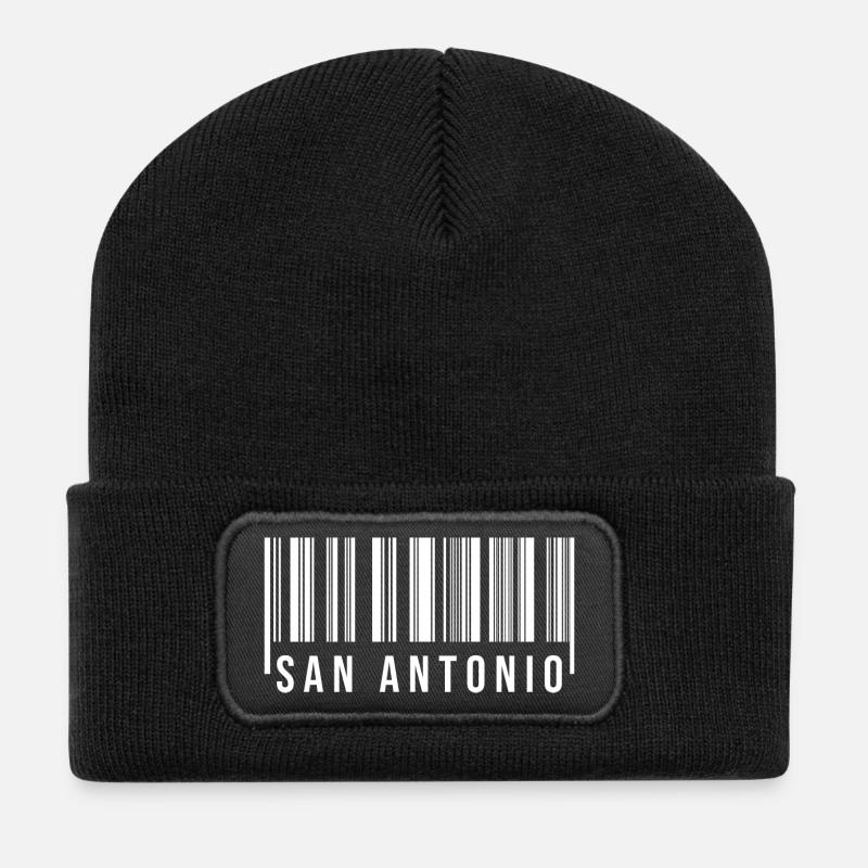 Code à barres de San Antonio - Beanie recyclé à patch - noir
