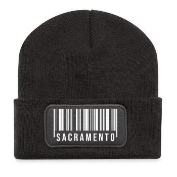 Sacramento Barcode - Recycled Patch Beanie - dark grey - Front