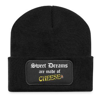 Käseträume Gothic - Recycelte Patch Beanie - Schwarz - Vorne