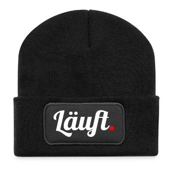 Läuft. - Recycelte Patch Beanie - Schwarz - Vorne