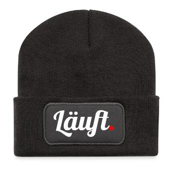 Läuft. - Recycelte Patch Beanie - Dunkelgrau - Vorne