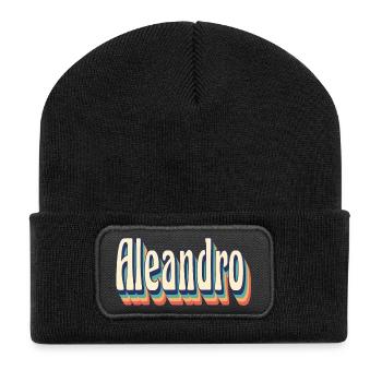 Aleandro t-shirt rétro vintage t-shirt cadeau - Beanie recyclé à patch - noir - Devant