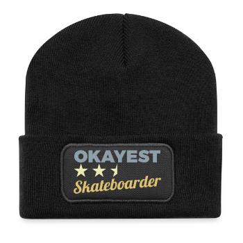 D’accord Skateboarder - Beanie recyclé à patch - noir - Devant