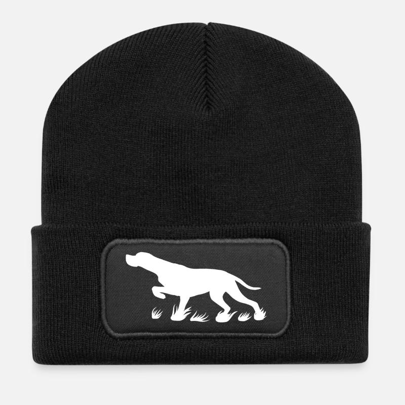 Pointeur saillant (blanc) - Beanie recyclé à patch - noir