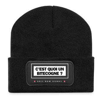 C EST QUOI UN BITECOGNE ? 🚨SELL NOW SIGNAL🚨 - Beanie recyclé à patch - noir - Devant
