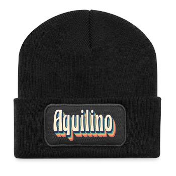 Vintage rétro Aquilino T-Shirt cadeau T-Shirt - Beanie recyclé à patch - noir - Devant