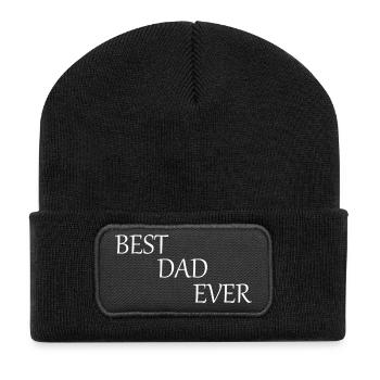 Vatertag 2026 Geschenk  Papa Vater best dad ever - Recycelte Patch Beanie - Schwarz - Vorne