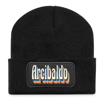 T-shirt rétro vintage Arcibaldo T-shirt cadeau - Beanie recyclé à patch - noir - Devant