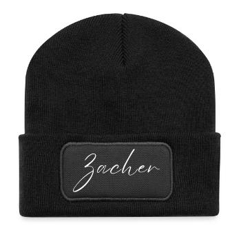 Zacher Name T-Shirt Geschenk Für Männer - Recycelte Patch Beanie - Schwarz - Vorne
