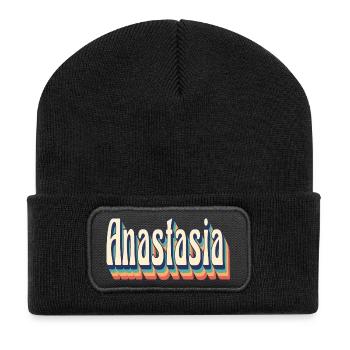 vintage retro Anastasia t-shirt t-shirt - Recycled Patch Beanie - black - Front