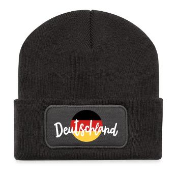 Deutschland deutsche Flagge - Recycelte Patch Beanie - Dunkelgrau - Vorne