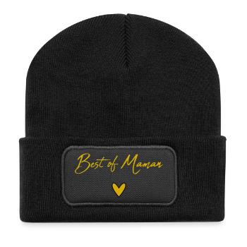 MOM. MOTHER'S DAY. HAPPY MOTHER'S DAY. HAPPY BIRTHDAY - Recycled Patch Beanie - black - Front