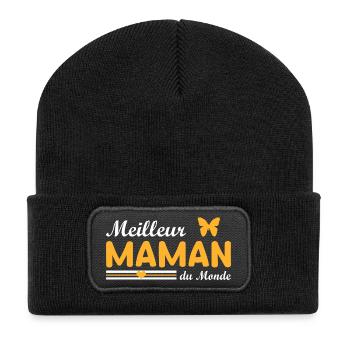 Best Mom In The World - Recycled Patch Beanie - black - Front